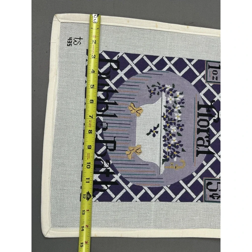TS Designs Handpainted Needlepoint‎ Canvas - Floral Bubble Bath Purple Flowers